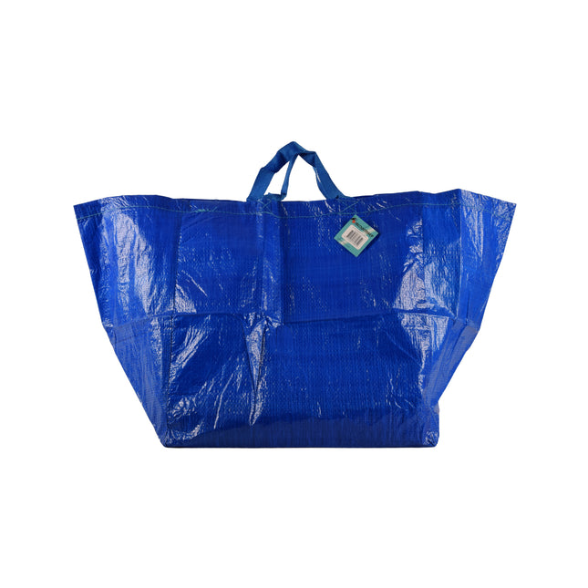 Duurzame Kunststof Opbergtas 60L | Blauw | 1 Stuk | 37cm x 40cm x 41cm | Herbruikbare Boodschappentas en Jumbo Verhuizen tassen | Opbergzak met Handvatten | Perfect als Winkelen en Wasserij Tassen, Strand & Picknick