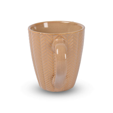 Luxe Keramische Beker Set - Koffie- en Theebekers, 200ml Capaciteit, Beige Kleur