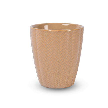 Luxe Keramische Beker Set - Koffie- en Theebekers, 200ml Capaciteit, Beige Kleur