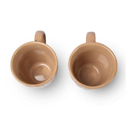 2x Luxe Keramische Beker Set - Koffie- en Theebekers, 200ml Capaciteit, Beige Kleur