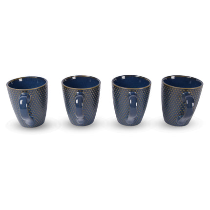 4x Luxe Keramische Beker Set - Koffie- en Theebekers, 200ml Capaciteit, blauw Kleur
