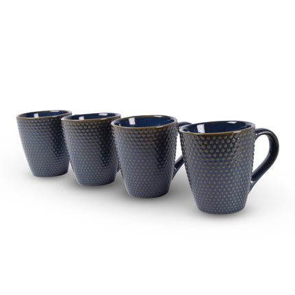 4x Luxe Keramische Beker Set - Koffie- en Theebekers, 200ml Capaciteit, blauw Kleur