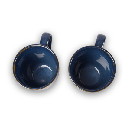 2x Luxe Keramische Beker Set - Koffie- en Theebekers, 200ml Capaciteit, blauw Kleur
