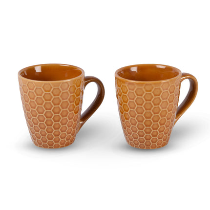 2x Luxe Keramische Beker Set - Koffie- en Theebekers, 200ml Capaciteit, bruin Kleur