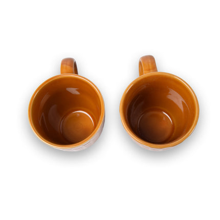 2x Luxe Keramische Beker Set - Koffie- en Theebekers, 200ml Capaciteit, bruin Kleur