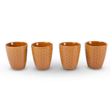 4x Luxe Keramische Beker Set - Koffie- en Theebekers, 200ml Capaciteit, bruin Kleur