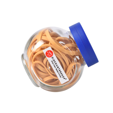 Multifunctionele Kleurrijke Rubberen Elastiekjes Set voor Klussen en Kantoor & School - Beige Glas Potje - Uitrekbaar tot 30cm