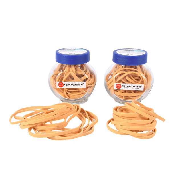 Upgrade Your Professional Style | Rubberen Elastiekjes Set | 2 Glazen Flesjes | Afbreekbaar | Beige | Kleine & Sterke Haarelastiekjes Voor Kinderen Volwassenen