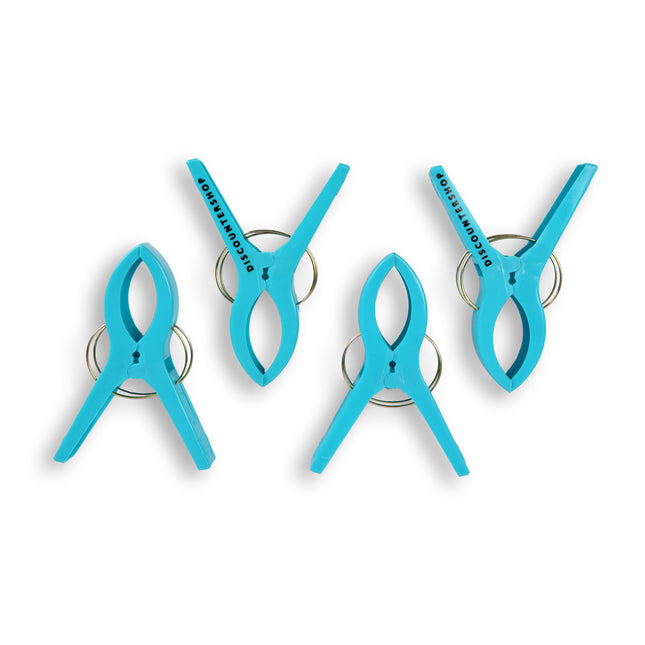 1 setsx4pcs - in totaal- 4 stuks | Handdoekklemmen | blauw | Handdoekclips | Handdoekknijpers | Handdoekhaakjes | 15cm*10cm*3cm