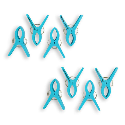 2setsx4pcs - in totaal- 8 stuks | Handdoekklemmen | blauw | Handdoekclips | Handdoekknijpers | Handdoekhaakjes | 15cm*10cm*3cm