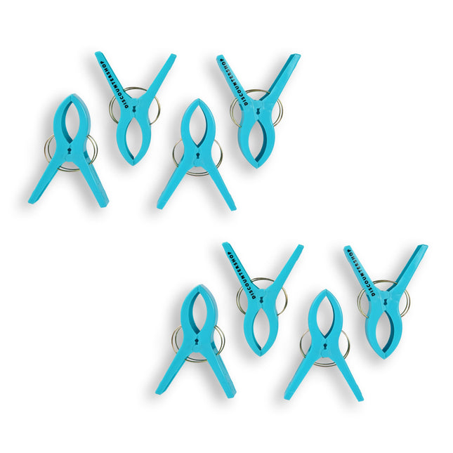 2setsx4pcs - in totaal- 8 stuks | Handdoekklemmen | blauw | Handdoekclips | Handdoekknijpers | Handdoekhaakjes | 15cm*10cm*3cm