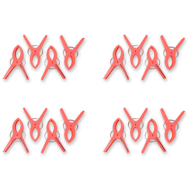 4 sets x 4pcs | Rood | Handdoekklemmen | Handdoekclips | plastic | Handdoekhaakjes | Handdoekknijpers | 15cm*10cm*3cm