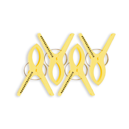1 sets x 4pcs | geel | Handdoekklemmen | Handdoekclips | plastic | Handdoekhaakjes | Handdoekknijpers | 15cm*10cm*3cm