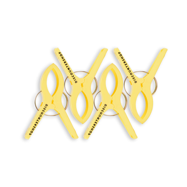 1 sets x 4pcs | geel | Handdoekklemmen | Handdoekclips | plastic | Handdoekhaakjes | Handdoekknijpers | 15cm*10cm*3cm
