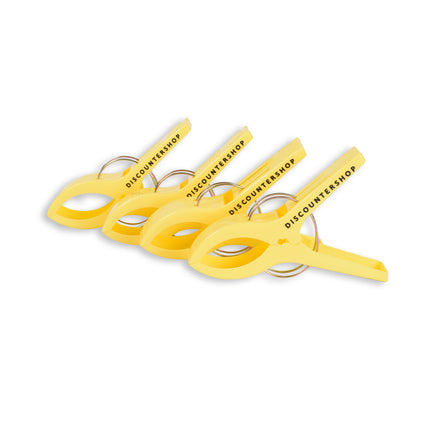 1 sets x 4pcs | geel | Handdoekklemmen | Handdoekclips | plastic | Handdoekhaakjes | Handdoekknijpers | 15cm*10cm*3cm