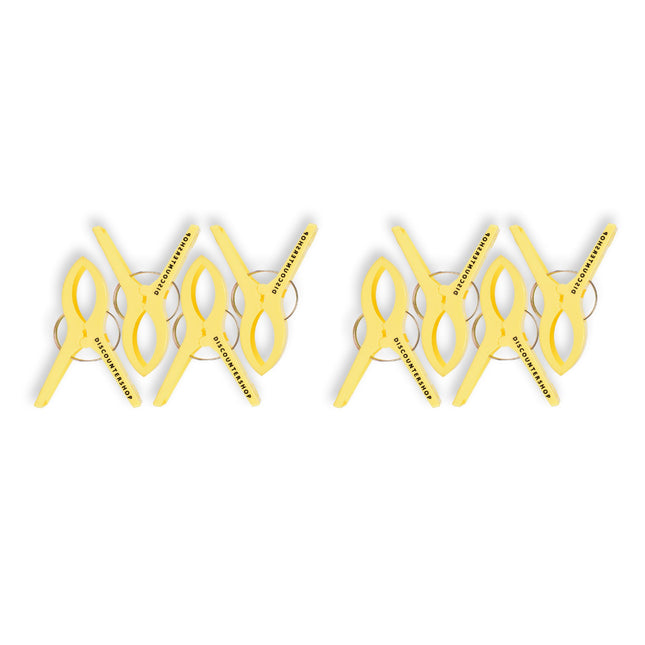 2 sets x 4 pcs | geel | Handdoekklemmen | Handdoekclips | plastic | Handdoekhaakjes | Handdoekknijpers | 15cm*10cm*3cm