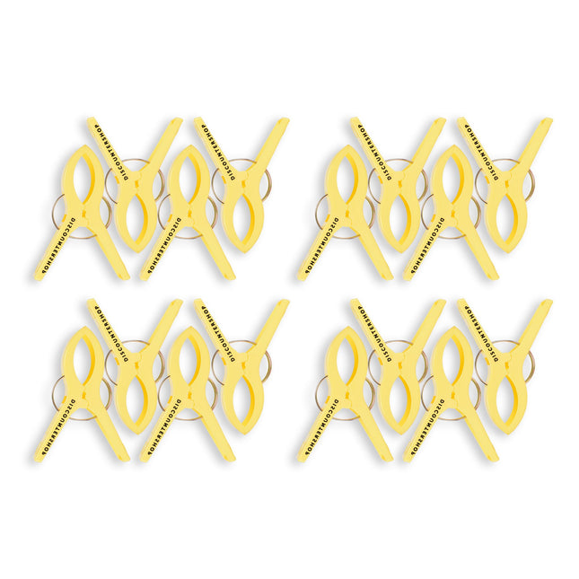 4 sets x 4 pcs | geel | Handdoekklemmen | Handdoekclips | plastic | Handdoekhaakjes | Handdoekknijpers | 15cm*10cm*3cm