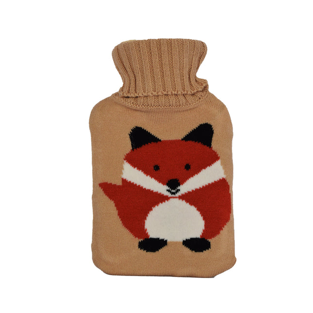 Warmwaterkruik met Hoes - 18cmx28cm - Grijs Mix - Polyester en Rubber - Winteraccessoires - Warmte Kerstcadeau
