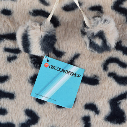 Zachte Kinderkruik met Cheetah Print Hoes - Beige & Zwart - 0.85L - Polyester/Natuurrubber - 29cm x 2cm x 29cm