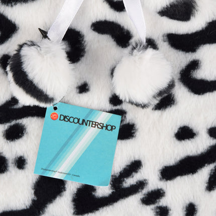 Wit & Zwart Kinderkruik met Cheetah Print Hoes - 0.85L - Polyester en Natuurrubber - 29cm x 2cm x 29cm