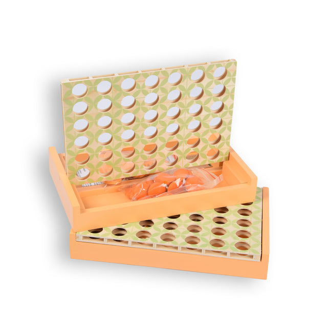 2 Stuks Kleurrijke Bordspellen voor Kinderen - vanaf 6+ Jaar - Inclusief 21 Rode en 21 Blauwe Fiches in één doos - 24cmx15cmx4cm 