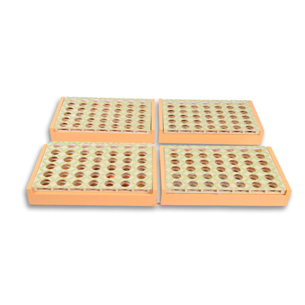 4 Stuks Kleurrijke Bordspellen voor Kinderen - vanaf 6+ Jaar - Inclusief 21 Rode en 21 Blauwe Fiches in één doos - 24cmx15cmx4cm 