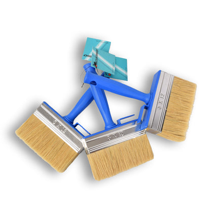 3x | Blokkwast | Muurverfkwast | Kwast | Verfkwast | blauw | Schilderkwast | Geschikt voor watergedragen en oliegedragen verven | 20cm*12cm*3cm