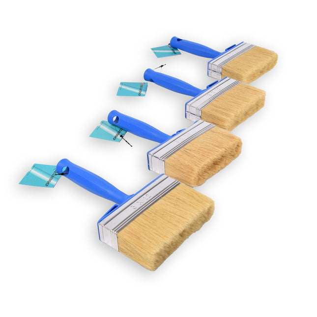 4x | Blokkwast | Muurverfkwast | Kwast | Verfkwast | blauw | Schilderkwast | Geschikt voor watergedragen en oliegedragen verven | 20cm*12cm*3cm