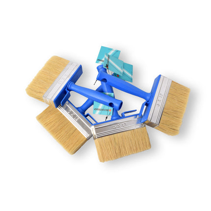 4x | Blokkwast | Muurverfkwast | Kwast | Verfkwast | blauw | Schilderkwast | Geschikt voor watergedragen en oliegedragen verven | 20cm*12cm*3cm
