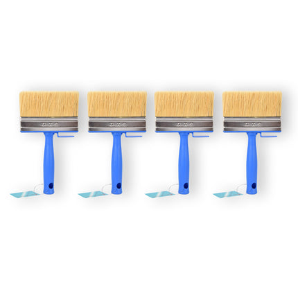 4x | Blokkwast | Muurverfkwast | Kwast | Verfkwast | blauw | Schilderkwast | Geschikt voor watergedragen en oliegedragen verven | 20cm*12cm*3cm