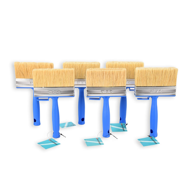6x | Blokkwast | Muurverfkwast | Kwast | Verfkwast | blauw | Schilderkwast | Geschikt voor watergedragen en oliegedragen verven | 20cm*12cm*3cm