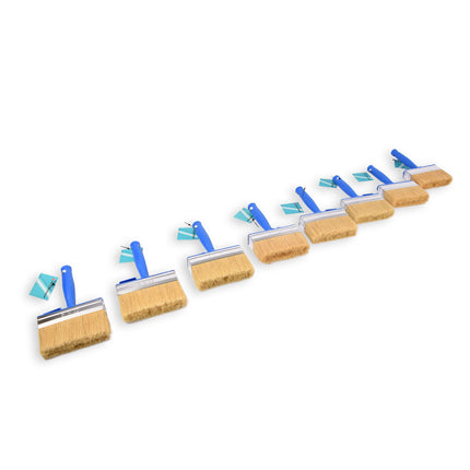 Professionele Blauwe Verfkwast Set - Hoogwaardige Plastic Kwasten voor Water- en Olieverf - 8-delige Schilderkit 20cm*12cm*3cm