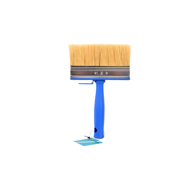 Blokkwast Blauw | Duurzame Kunststof Verfborstel | 14x4x23cm | Voor Wanden Plafonds Houtverf Schuur Hek Vloer | Varkenshaar en Synthetische Haren | Geschikt voor Water en Olie | Een Kwast van Luxe 