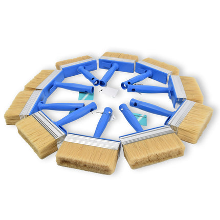 10x | Blokkwast | Plastic | Muurverfkwast | Kwast | Blauw | 23cm x 14cm x 4cm | Geschikt voor Watergedragen en Oliegedragen Verven