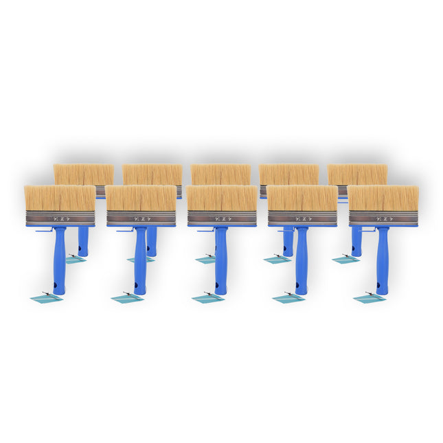 10x | Blokkwast | Plastic | Muurverfkwast | Kwast | Blauw | 23cm x 14cm x 4cm | Geschikt voor Watergedragen en Oliegedragen Verven
