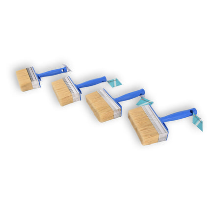 4x | Blokkwast | Plastic | Muurverfkwast | Kwast | Blauw | 23cm x 14cm x 4cm | Geschikt voor Watergedragen en Oliegedragen Verven