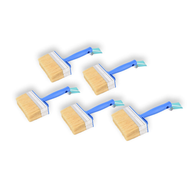 5x | Blokkwast | Plastic | Muurverfkwast | Kwast | Blauw | 23cm x 14cm x 4cm | Geschikt voor Watergedragen en Oliegedragen Verven