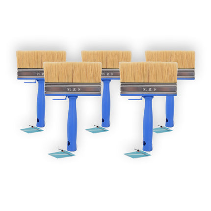 5x | Blokkwast | Plastic | Muurverfkwast | Kwast | Blauw | 23cm x 14cm x 4cm | Geschikt voor Watergedragen en Oliegedragen Verven