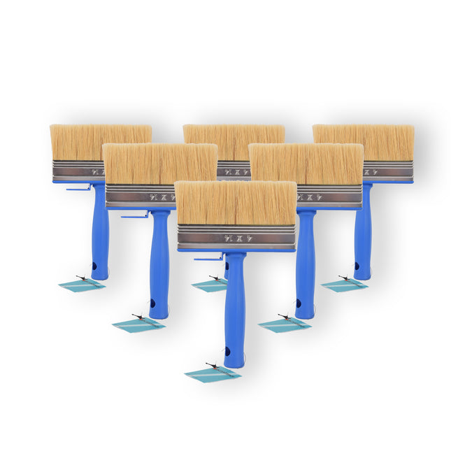 6x | Blokkwast | Plastic | Muurverfkwast | Kwast | Blauw | 23cm x 14cm x 4cm | Geschikt voor Watergedragen en Oliegedragen Verven