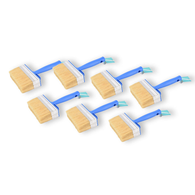 7x | Blokkwast | Plastic | Muurverfkwast | Kwast | Blauw | 23cm x 14cm x 4cm | Geschikt voor Watergedragen en Oliegedragen Verven