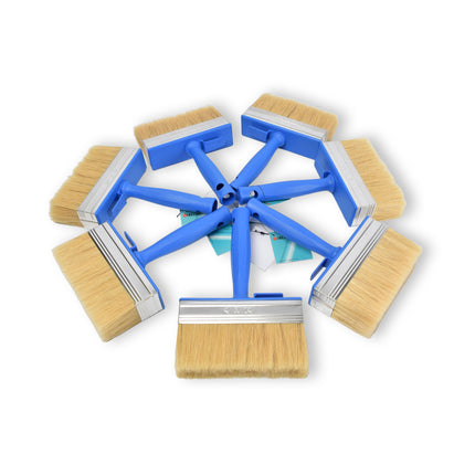 7x | Blokkwast | Plastic | Muurverfkwast | Kwast | Blauw | 23cm x 14cm x 4cm | Geschikt voor Watergedragen en Oliegedragen Verven