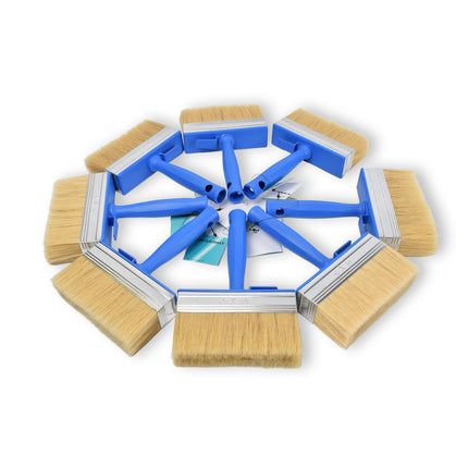 8x | Blokkwast | Plastic | Muurverfkwast | Kwast | Blauw | 23cm x 14cm x 4cm | Geschikt voor Watergedragen en Oliegedragen Verven
