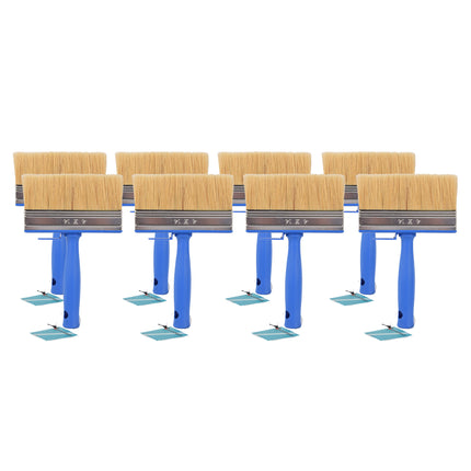 8x | Blokkwast | Plastic | Muurverfkwast | Kwast | Blauw | 23cm x 14cm x 4cm | Geschikt voor Watergedragen en Oliegedragen Verven