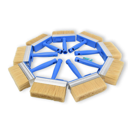 9x | Blokkwast | Plastic | Muurverfkwast | Kwast | Blauw | 23cm x 14cm x 4cm | Geschikt voor Watergedragen en Oliegedragen Verven