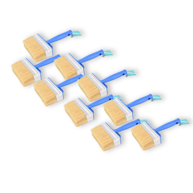 9x | Blokkwast | Plastic | Muurverfkwast | Kwast | Blauw | 23cm x 14cm x 4cm | Geschikt voor Watergedragen en Oliegedragen Verven