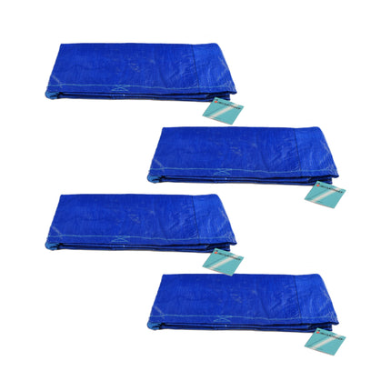 Vang harten met jouw tas creaties | 4 Blauwe Plastic Opvouwbare Boodschappentassen | 37cm x 40cm x 41cm | Ontketen je innerlijke coolheid met deze Boodschappentassen