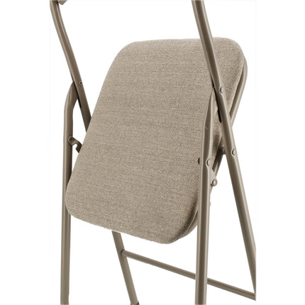 Set van 2 Opvouwbare Stoelen - Beige Klapstoelen - Compacte Inklapstoelen voor Eetkamer en Tuin