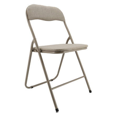 Set van 2 Opvouwbare Stoelen - Beige Klapstoelen - Compacte Inklapstoelen voor Eetkamer en Tuin