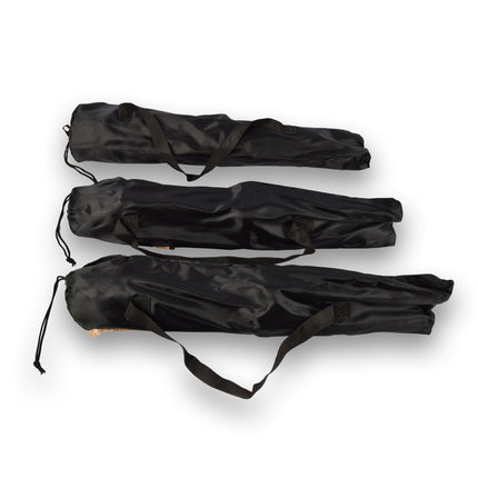 Set van 3 Opvouwbare Campingkrukken - Lichtgewicht Kampeerstoelen - Zwart - Afmetingen 56cm x 33cm x 42cm