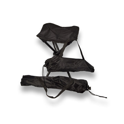 Set van 3 Opvouwbare Campingkrukken - Lichtgewicht Kampeerstoelen - Zwart - Afmetingen 56cm x 33cm x 42cm